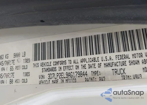 2010 Dodge Ram 2500 St z USA, uszkodzony, nr VIN 3D7LP2EL9AG179844